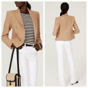 L’Agence Brooke Cropped Brown Crepe Blazer Size 8
